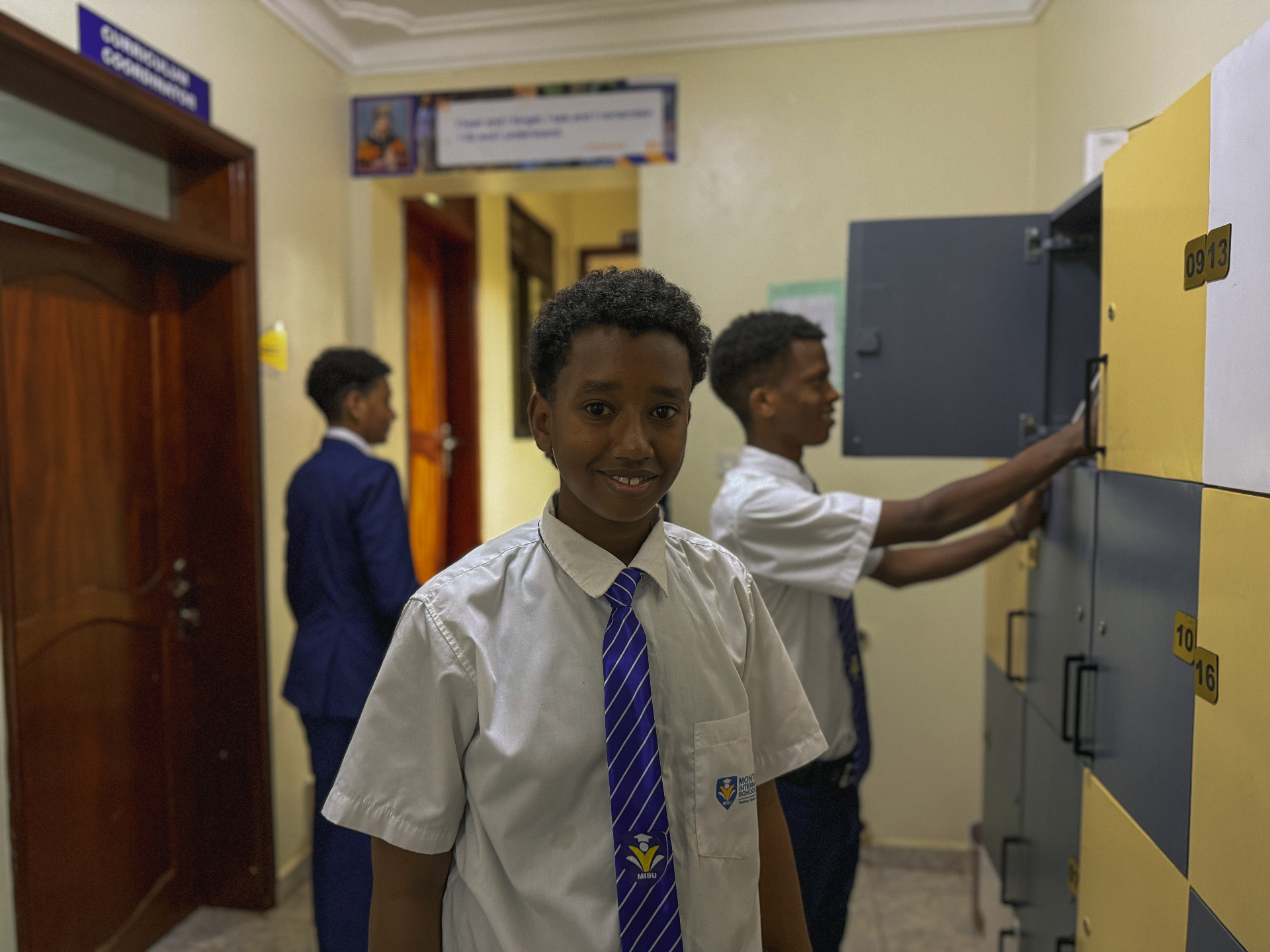 MISU student in school uniform on campus